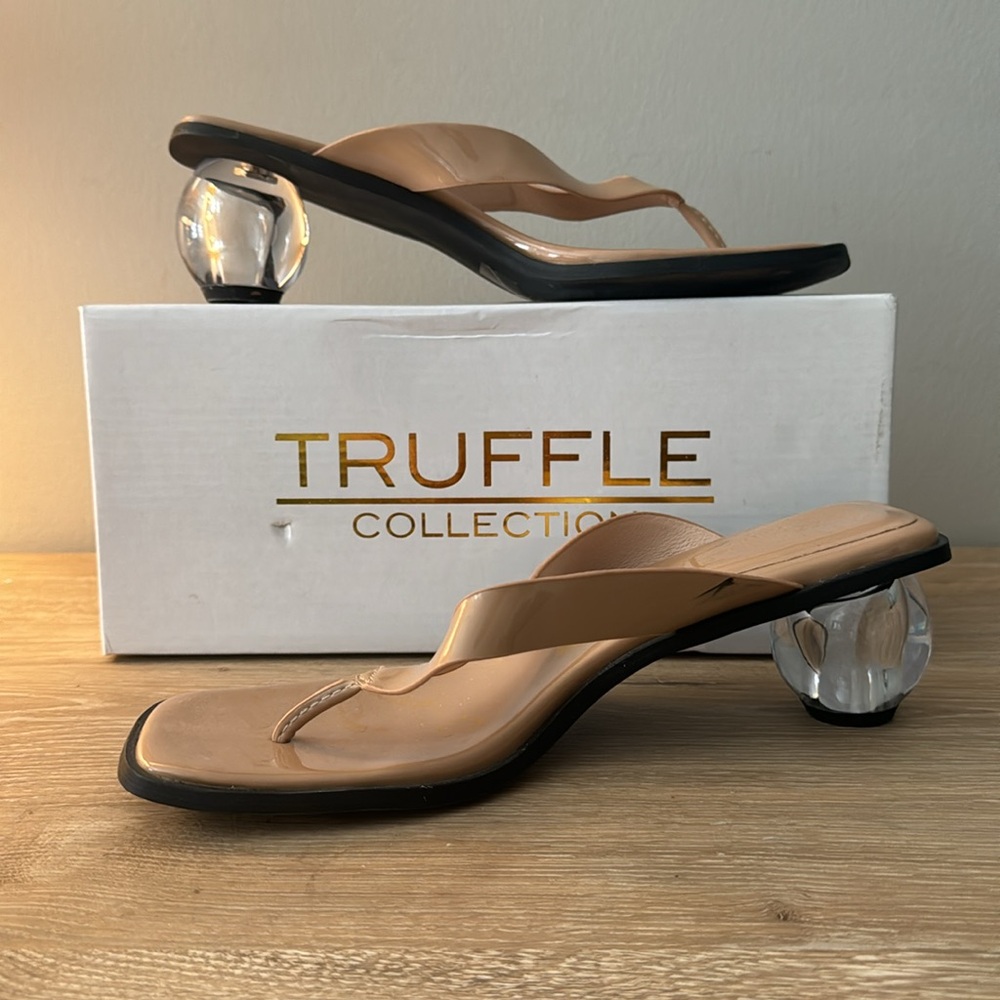 Truffle Collection nude sandals with balled heels